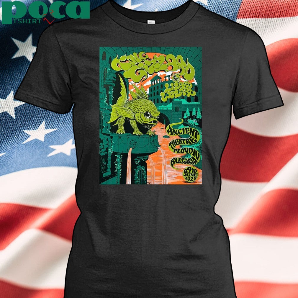 King Gizzard At Ancient Theatre In Plovdiv Bulgaria On June 8-9-10 2025 Green Fish Shirt