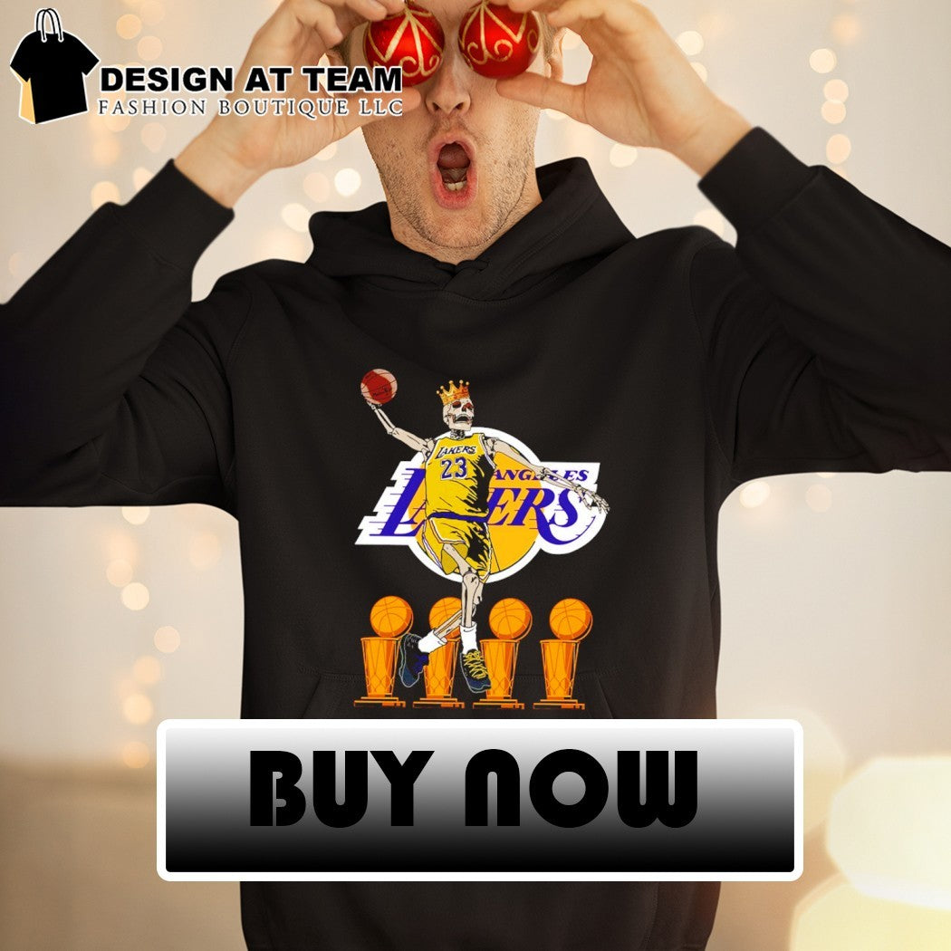 King James Los Angeles Lakers skeleton trophys basketball legend shirt