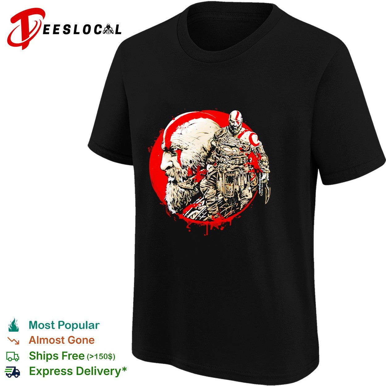 Kratos God of War PlayStation Gaming Spartan retro shirt