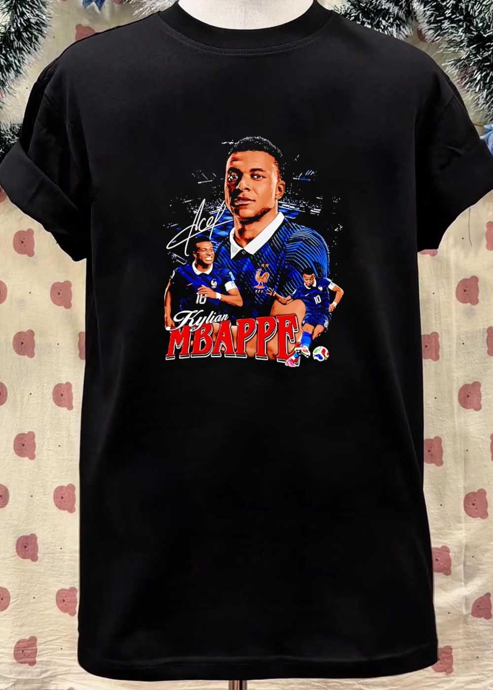 Kylian Mbappe Playing Football Kylian Mbappe France Soccer shirt