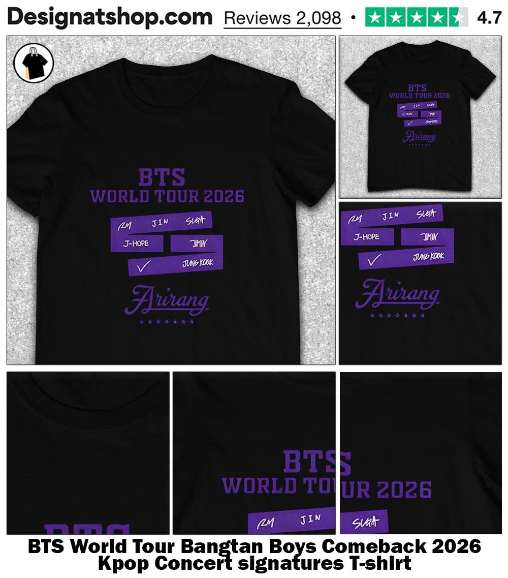 BTS World Tour Bangtan Boys Comeback 2026 Kpop Concert signatures shirt