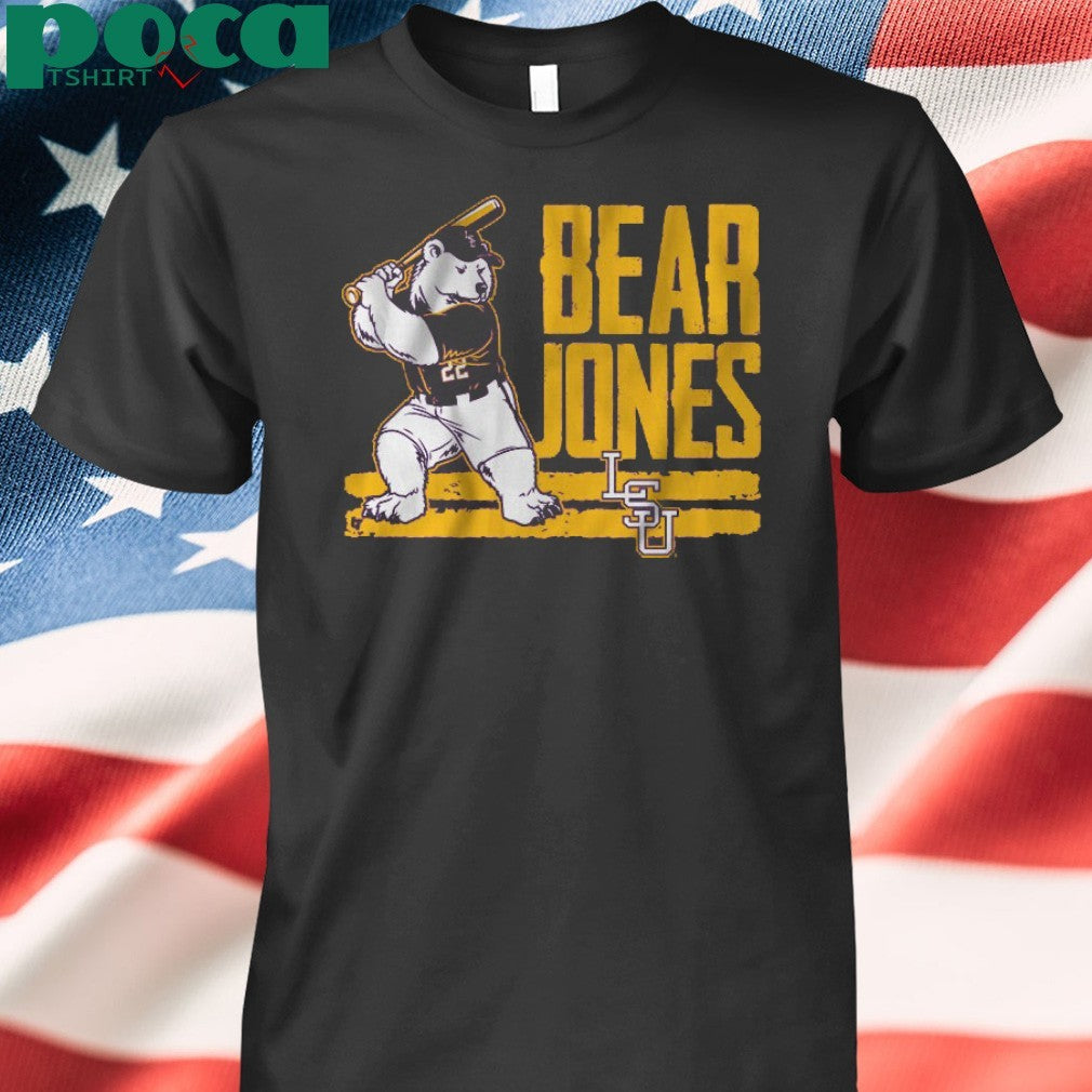 LSU Baseball Jared Jones Bear T-shirt