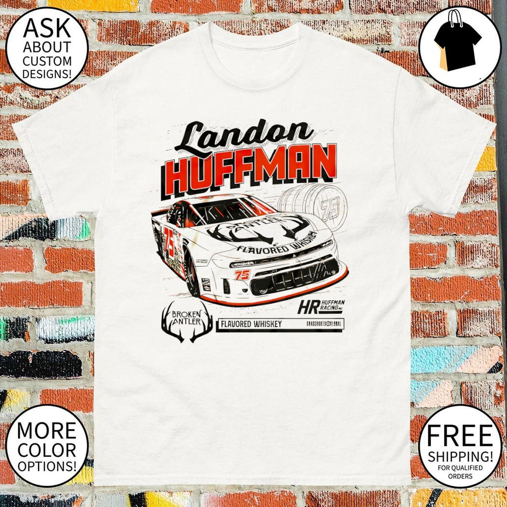 Landon Huffman Broken Antler Flavored Whiskey Racing shirt
