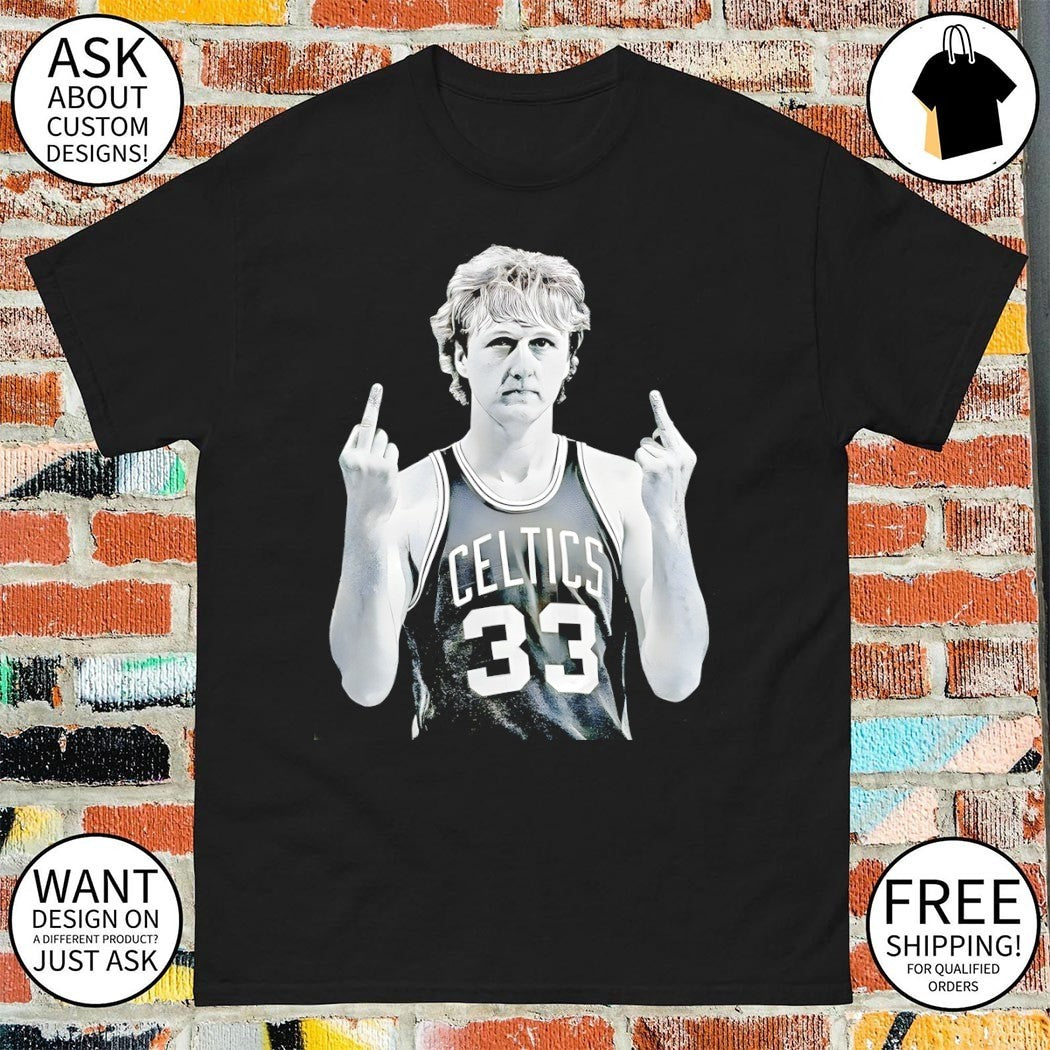 Larry Bird Middle Finger graphic basketball legend shirt