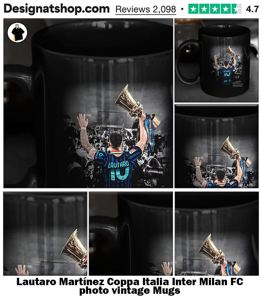 Lautaro Martínez Coppa Italia Inter Milan FC photo vintage shirt