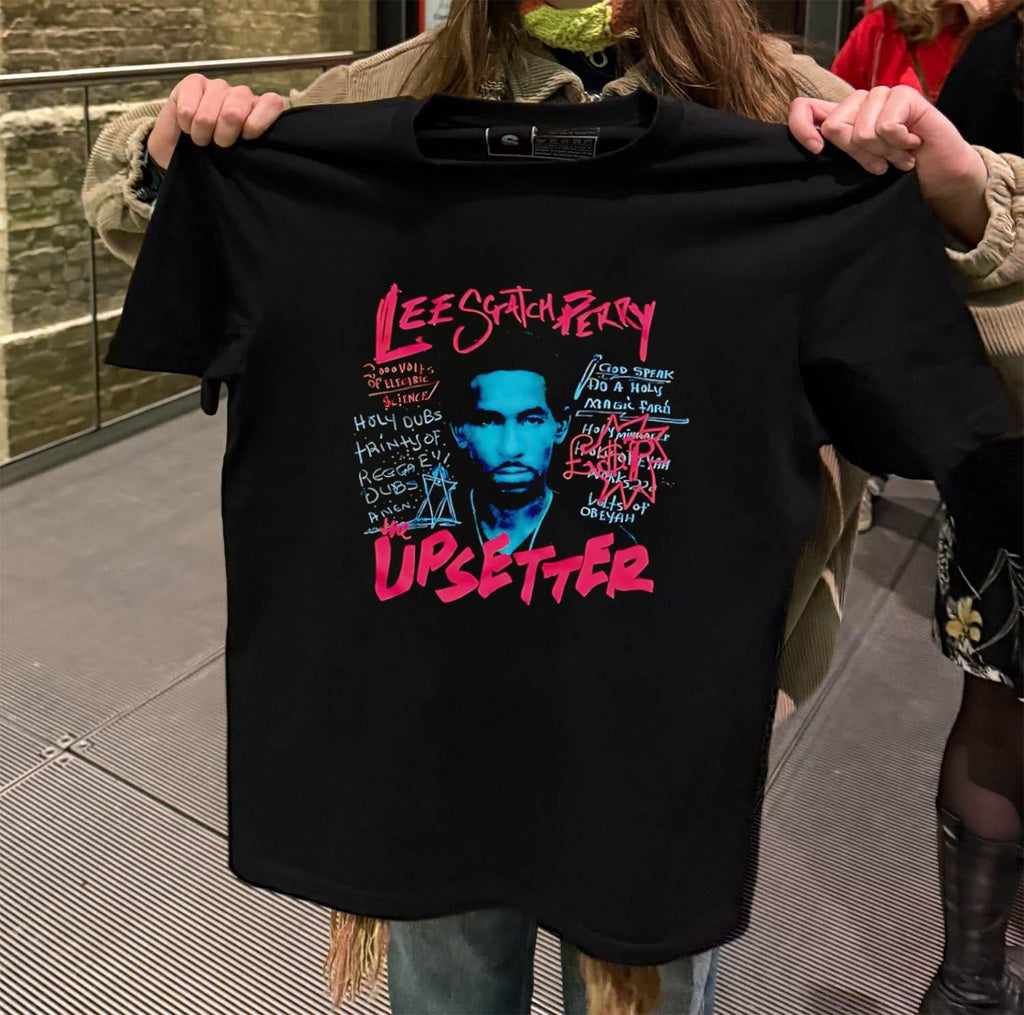 Lee Scratch Perry The Upsetter Reggae Artist Script Graphic shirt