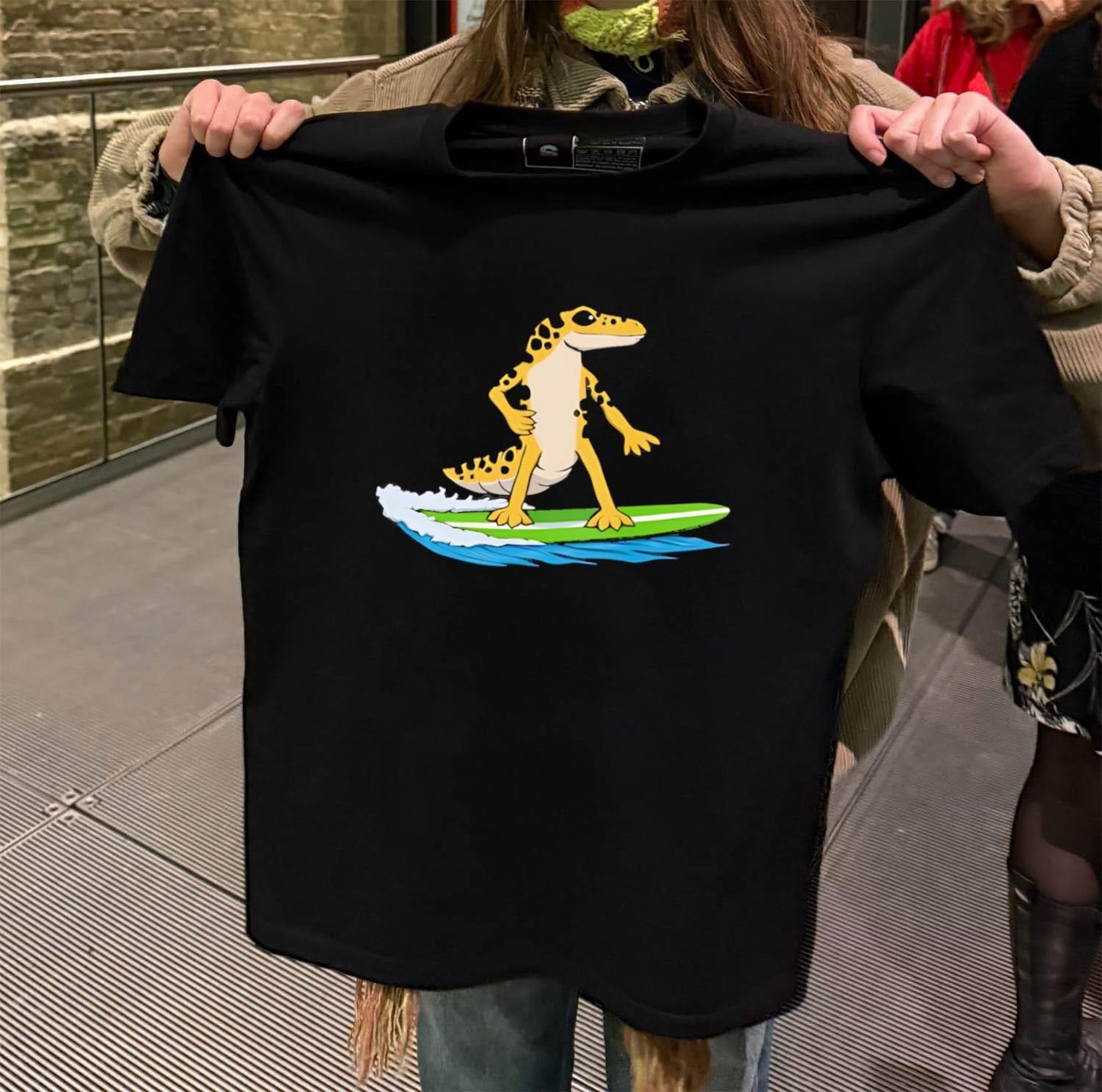 Leopard Gecko Yellow Lizard Surfing shirt