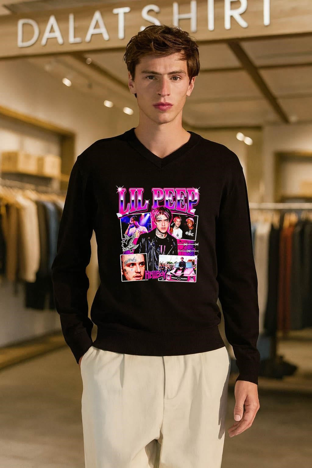 Lil Peep Cry Baby Hellboy GBC Mercedes Pink G-Wagon Diamonds Barbed Wire Shirt