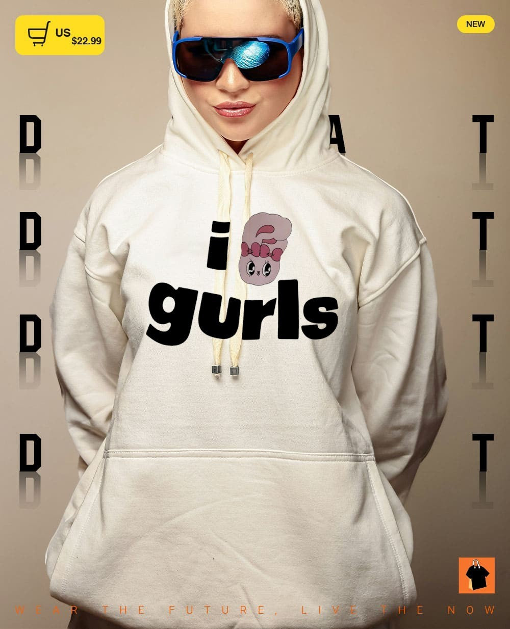 Lily wearing I love Gurls shirt