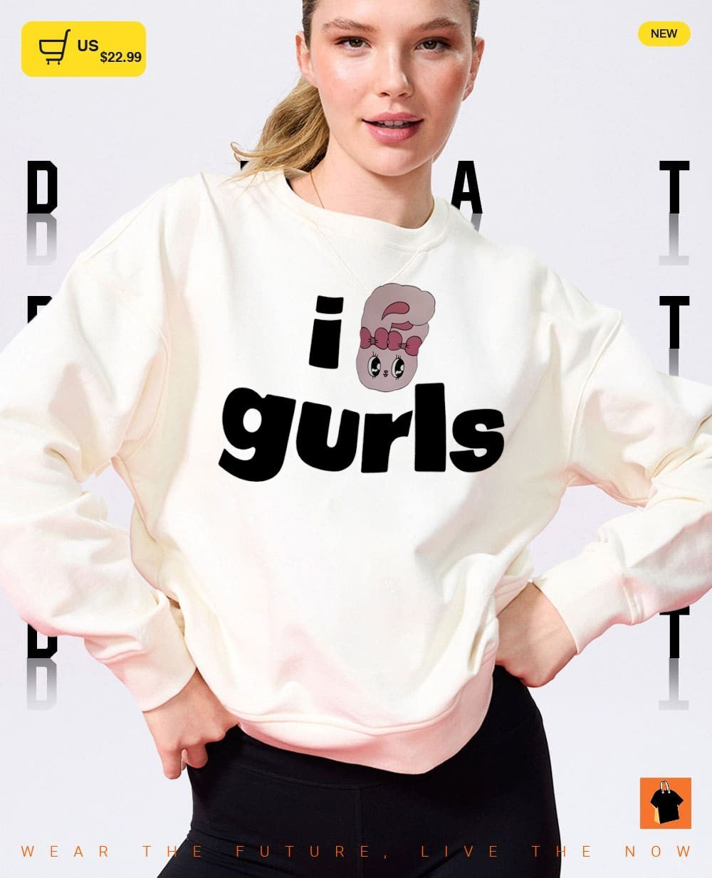 Lily wearing I love Gurls shirt