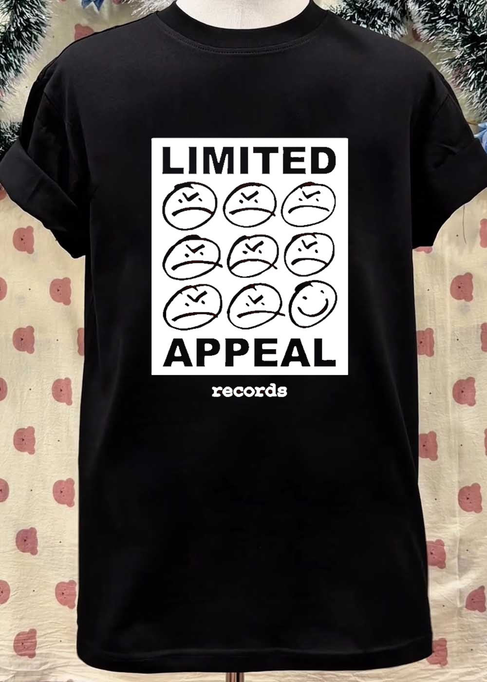 Limited Appeal Records Smiling Frown Faces Music Logo T-Shirt
