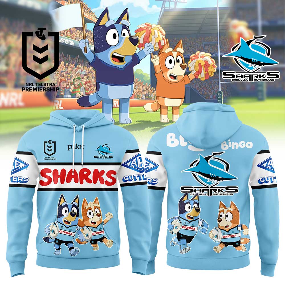 Cronulla Sharks Bluey and Bingo Hoodie