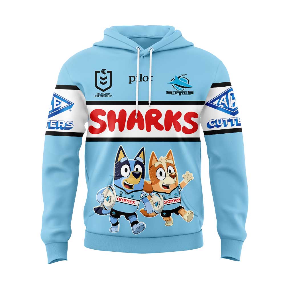 Cronulla Sharks Bluey and Bingo Shirt, Hoodie