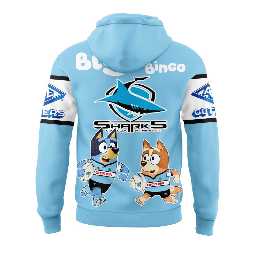 Cronulla Sharks Bluey and Bingo Shirt, Hoodie