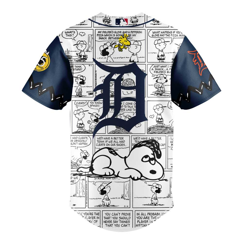 Limited Edition Detroit Tigers 75th Anniversary Of Peanuts Plus Jersey