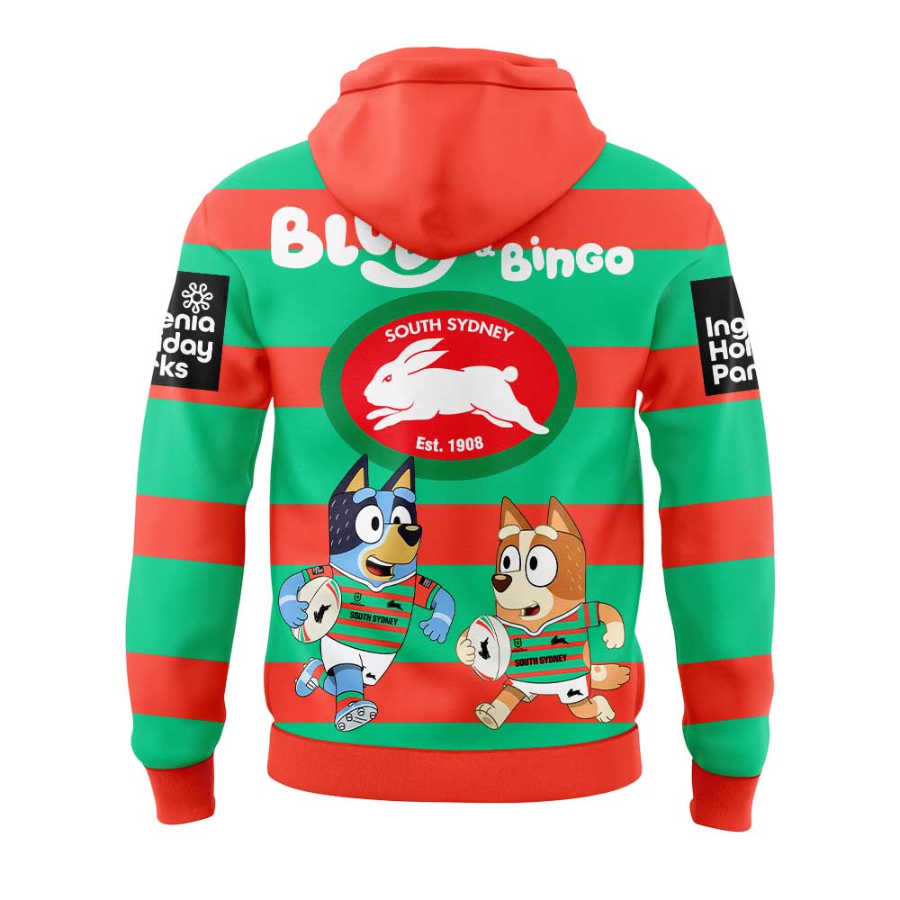South Sydney Rabbitohs Bluey and Bingo Hoodie