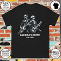 Lincoln and Washington playing guitars on America’s 250th 1776-2026 shirt
