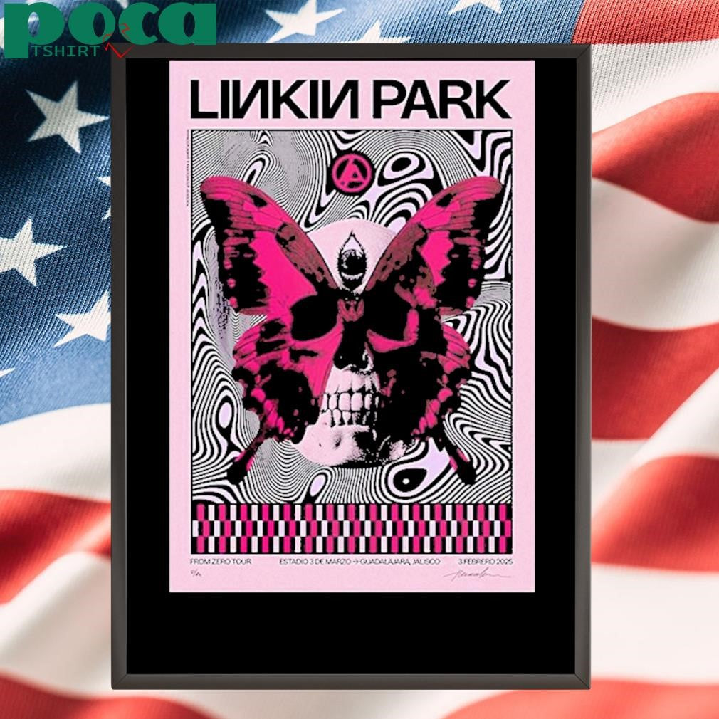 Linkin Park From Zero World Tour 2025 Live Show Music Poster For Guadalajara Jalisco On 3th Febrero 2025 Mexico shirt