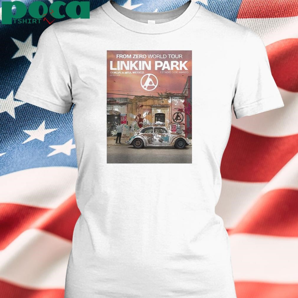 Linkin Park From Zero World Tour Poster For Guadalajara Mexico Estadio 3 De Marzo On Feb 3rd 2025 shirt