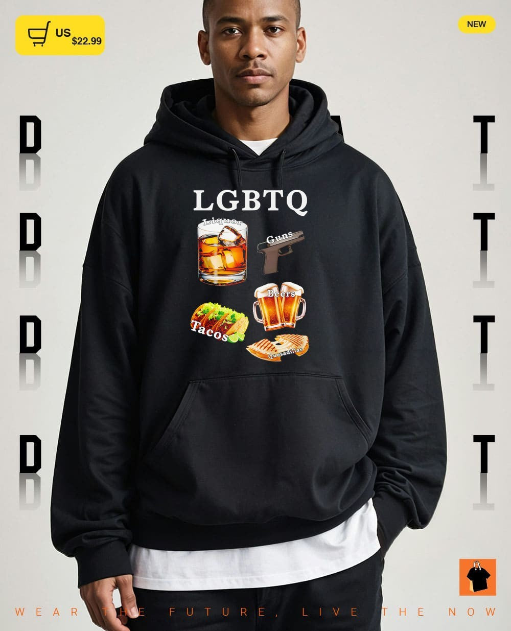 Liquor guns beers tacos quesadillas LGBTQ shirt