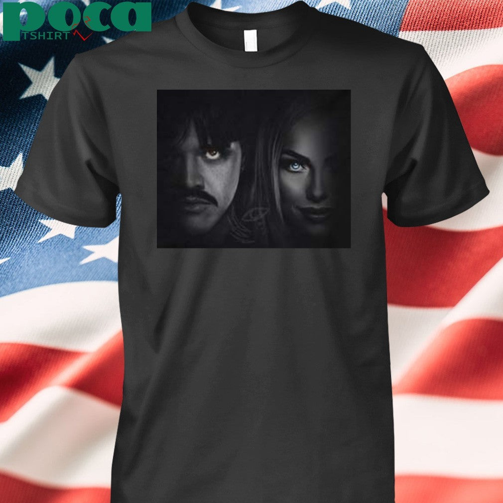 Liv and dom half face T-shirt