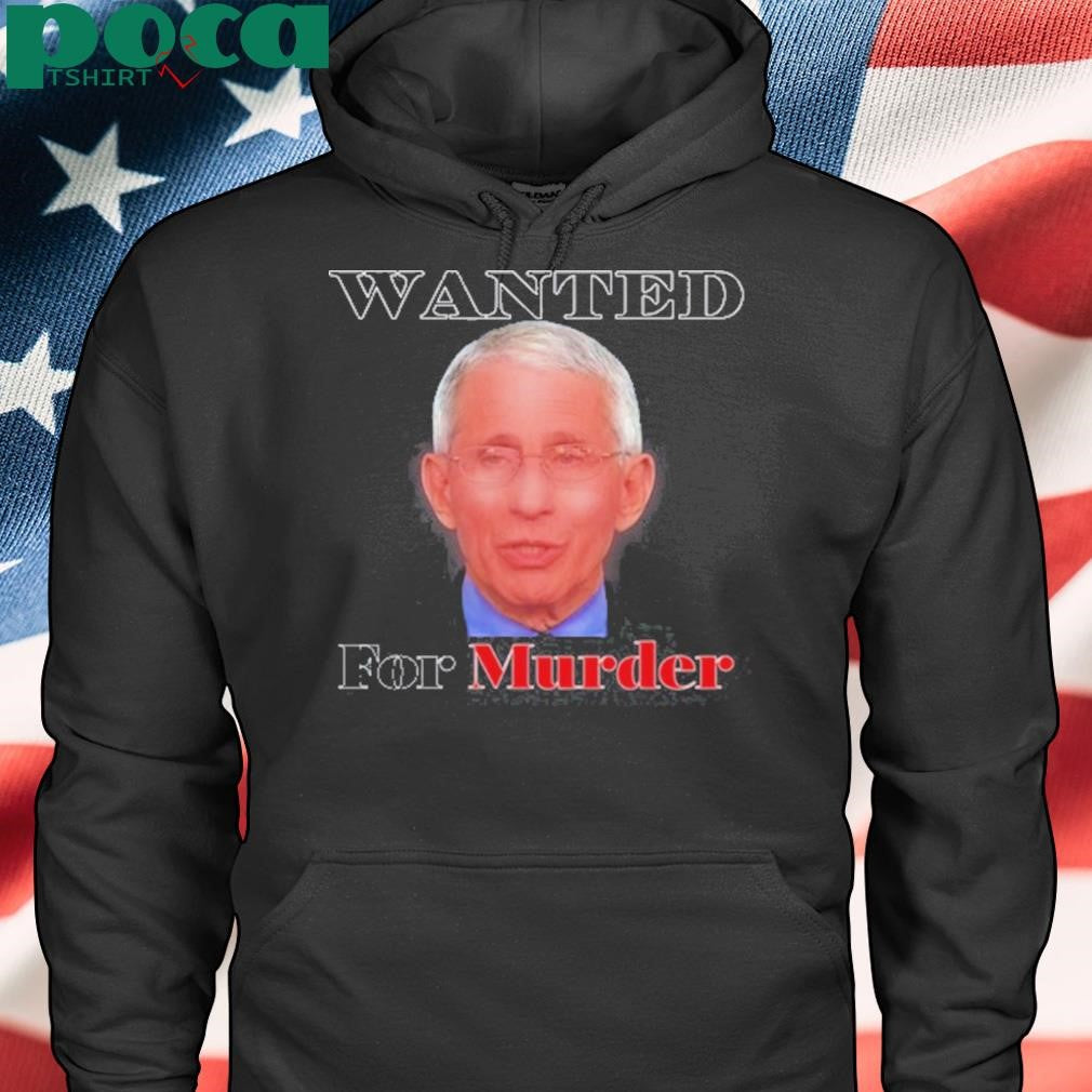 Liz Churchill Wearing Dr. Fauci Wanted For Murder Tee Shirt