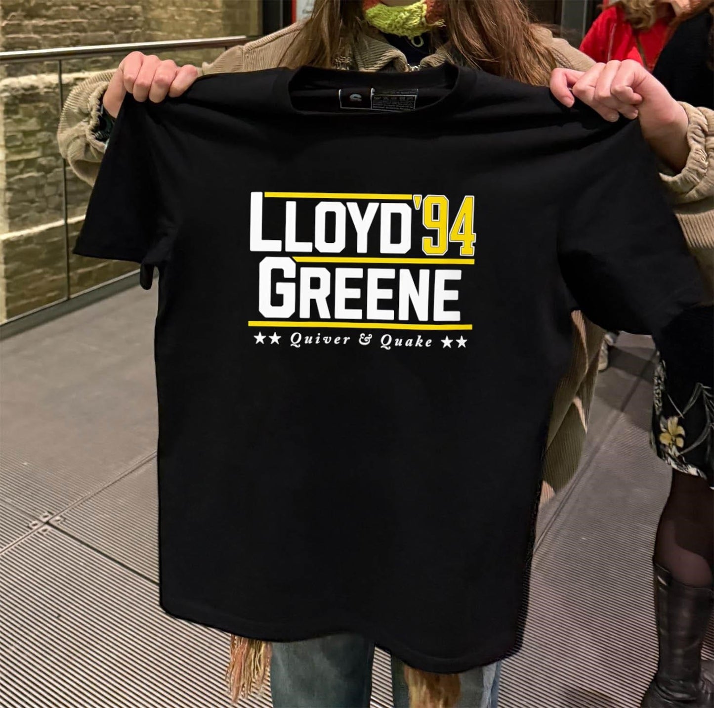 Lloyd Greene ’94 Quiver and Quake shirt