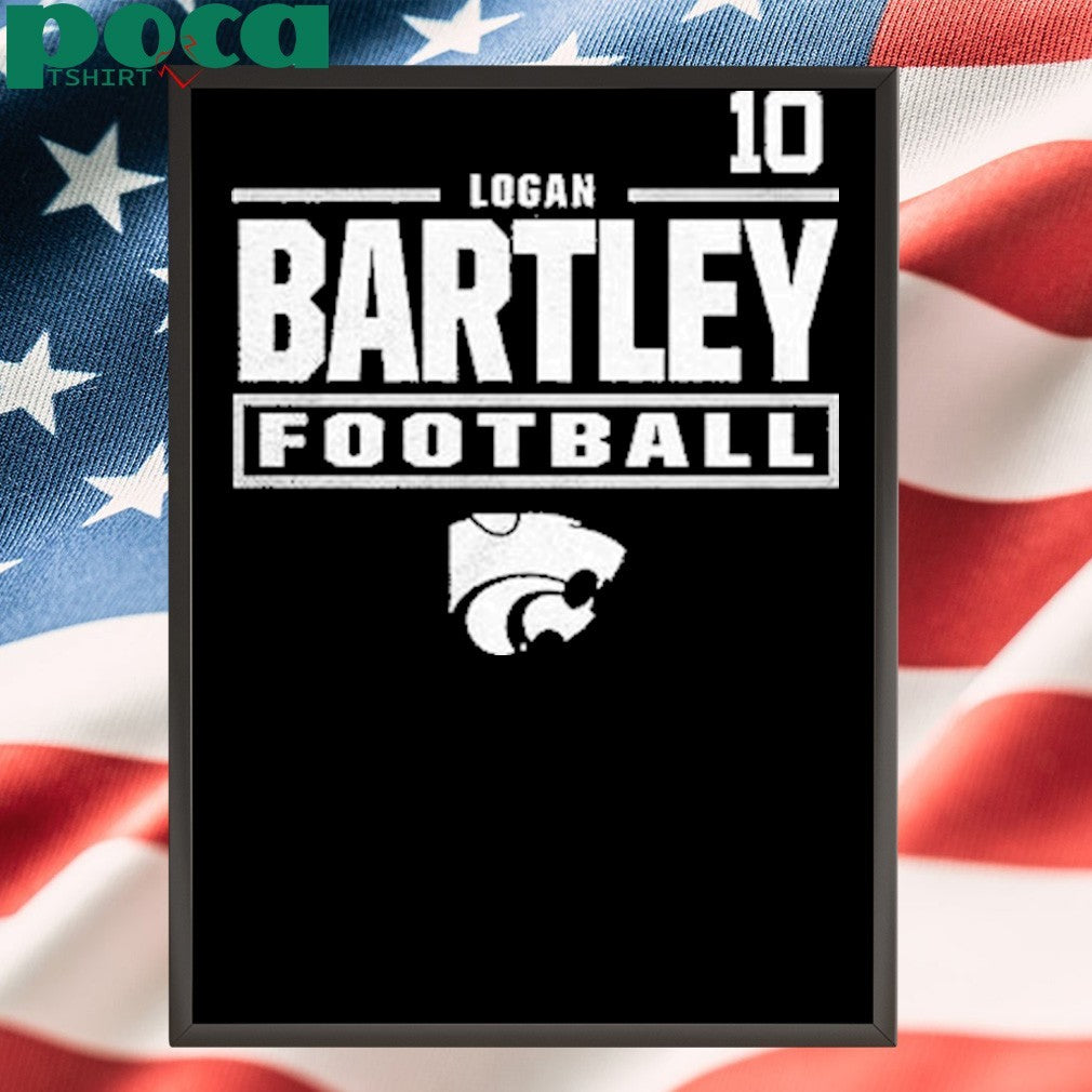 Logan Bartley Kansas State Wildcats Nil Stacked Box Player Special Shirt