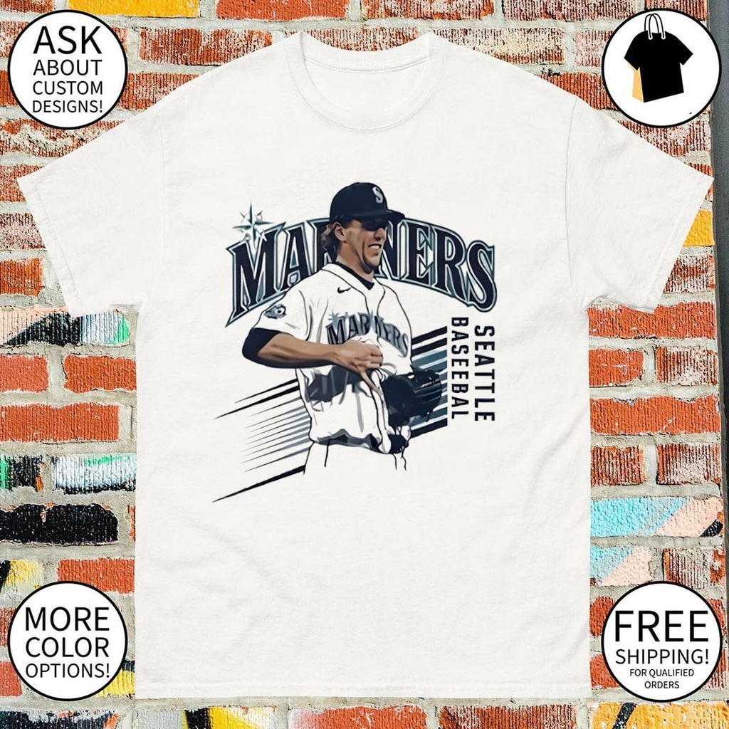 Logan Gilbert Seattle Mariners MLB All-Star Baseball Pitcher Catches Ball In shirt