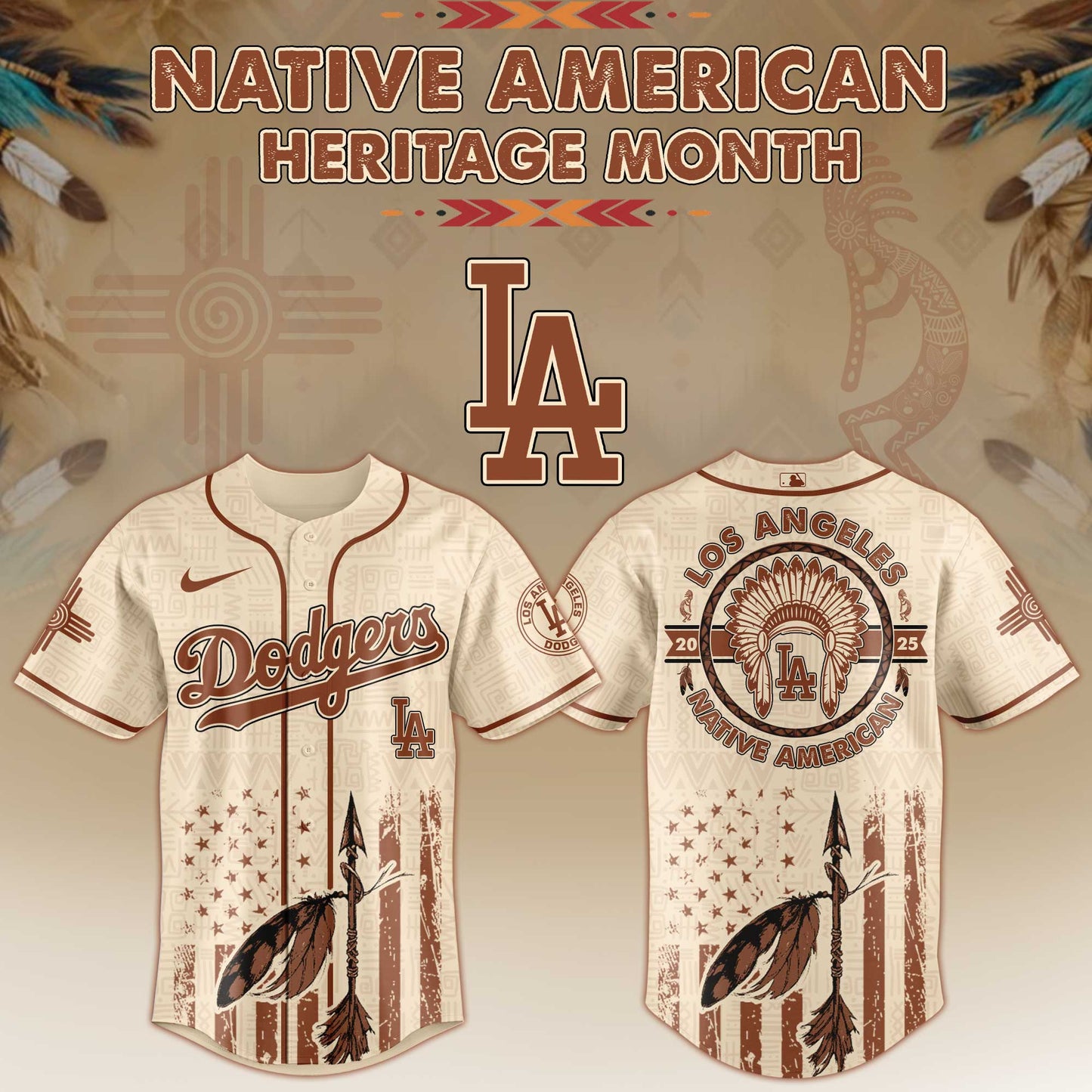 Los Angeles Dodgers Native American Heritage Month Jersey 2025