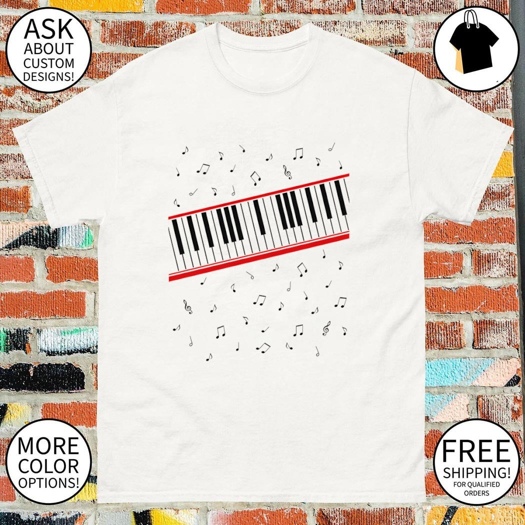 MJ wearing beat it keyboard music shirt