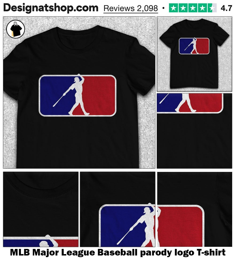 MLB Major League Baseball parody logo shirt