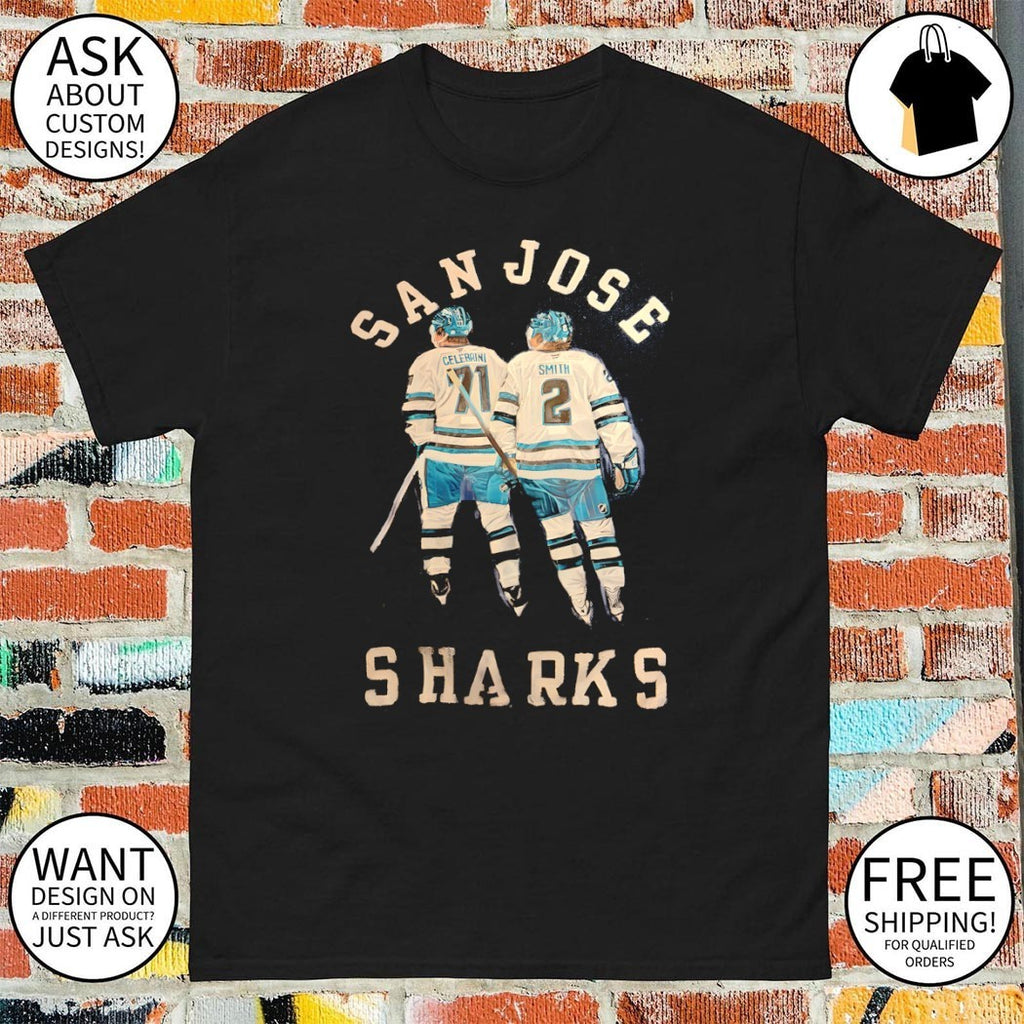 Macklin Celebrini 71 Will Smith 2 San Jose Sharks Hockey NHL vintage shirt