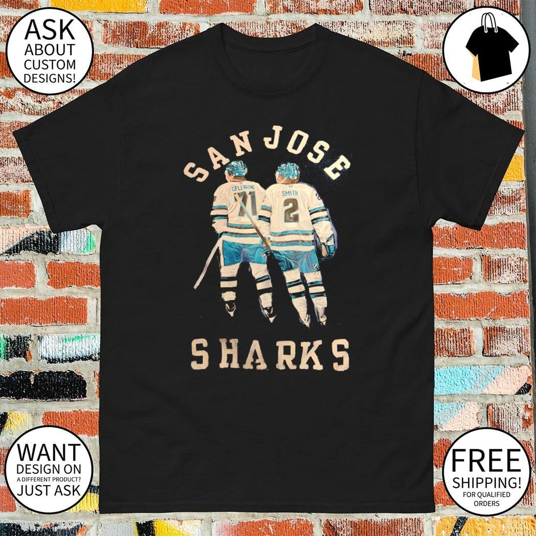 Macklin Celebrini 71 Will Smith 2 San Jose Sharks Hockey NHL vintage shirt