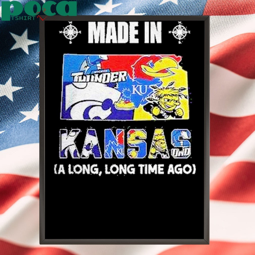 Made In Kansas Sports Team A Long Long Time Ago Map Logo Shirt