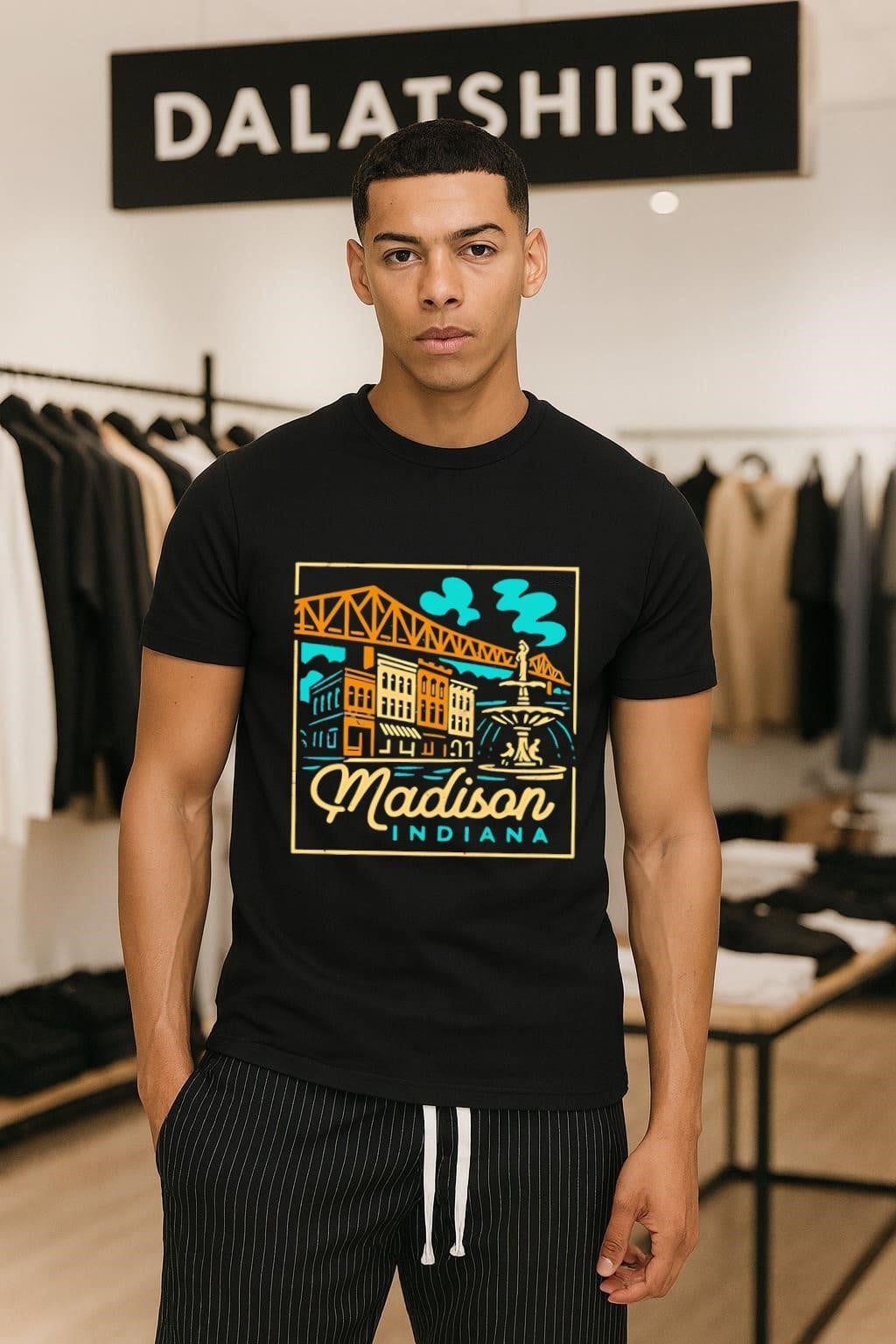 Madison Indiana Broadway Fountain Milton Wright Bridge shirt