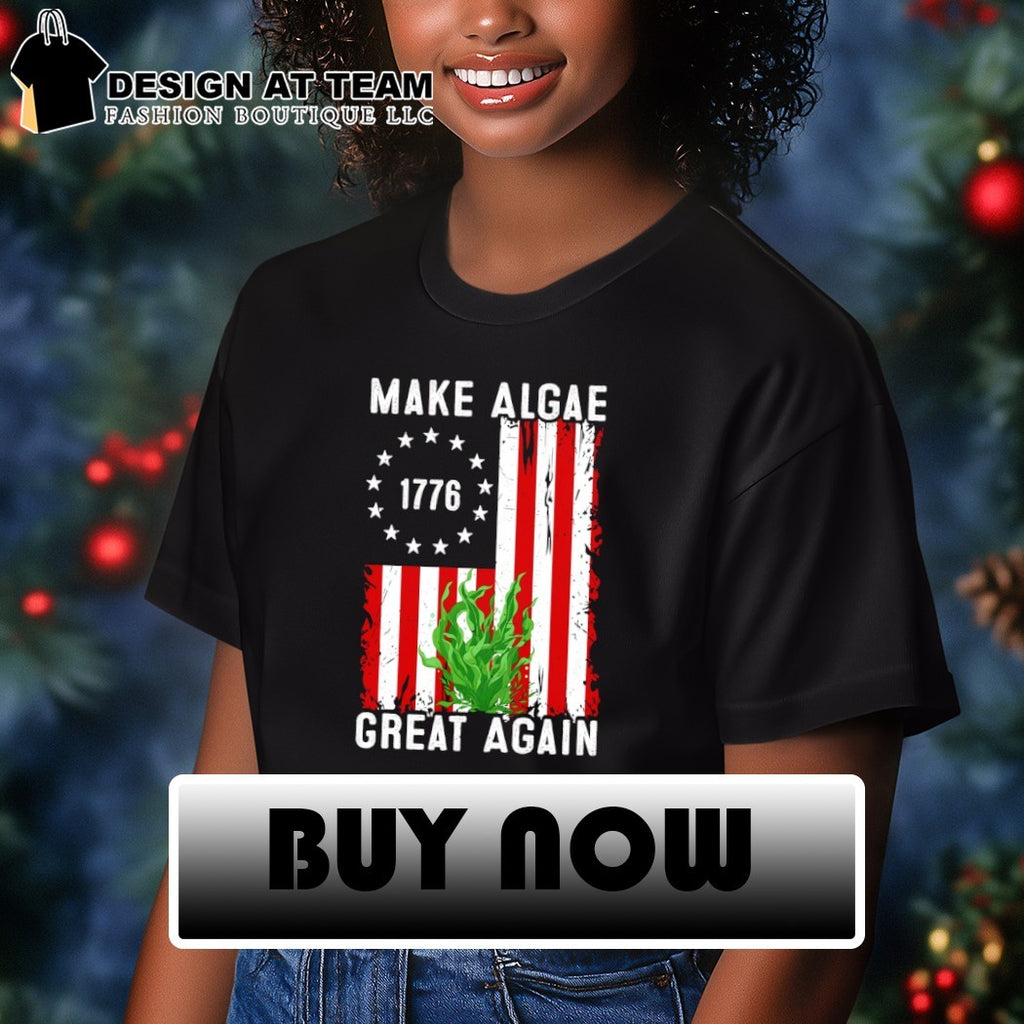 Make It Great Again Team Algae USA Patriotic flag shirt
