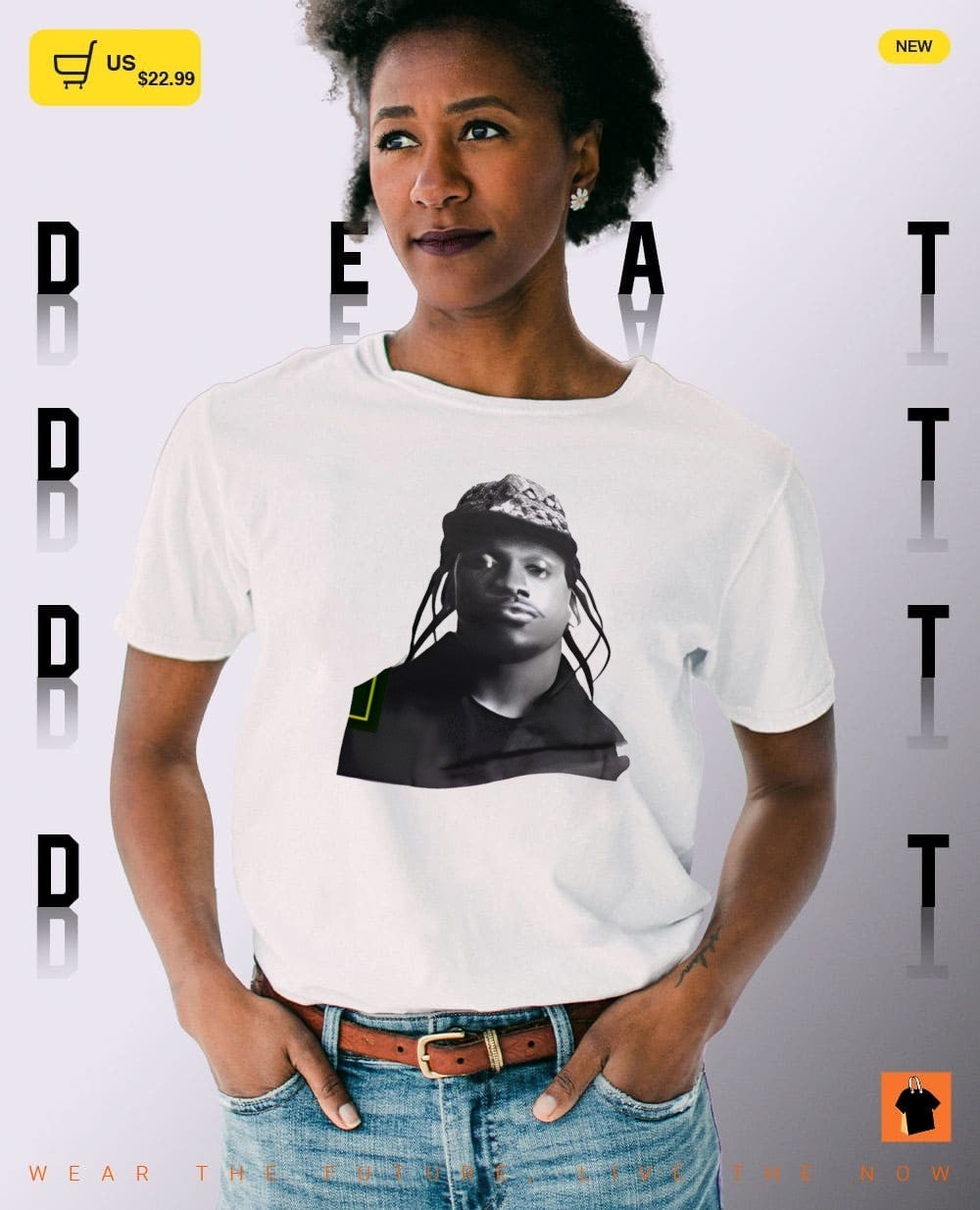 Mallory Edens wearing Terrence LeVarr Thornton rapper Pusha T shirt