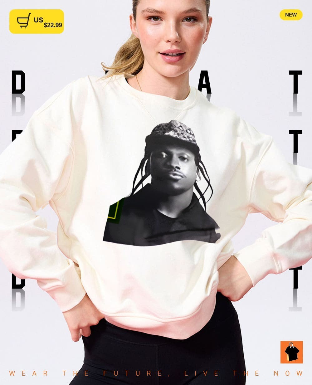 Mallory Edens wearing Terrence LeVarr Thornton rapper Pusha T shirt