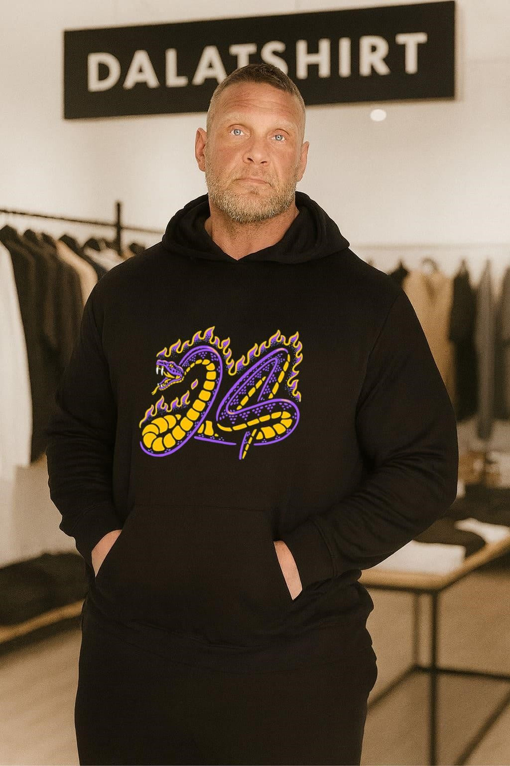 Mamba Mentality Purple Yellow Snake Flame Number 24 Tribute shirt