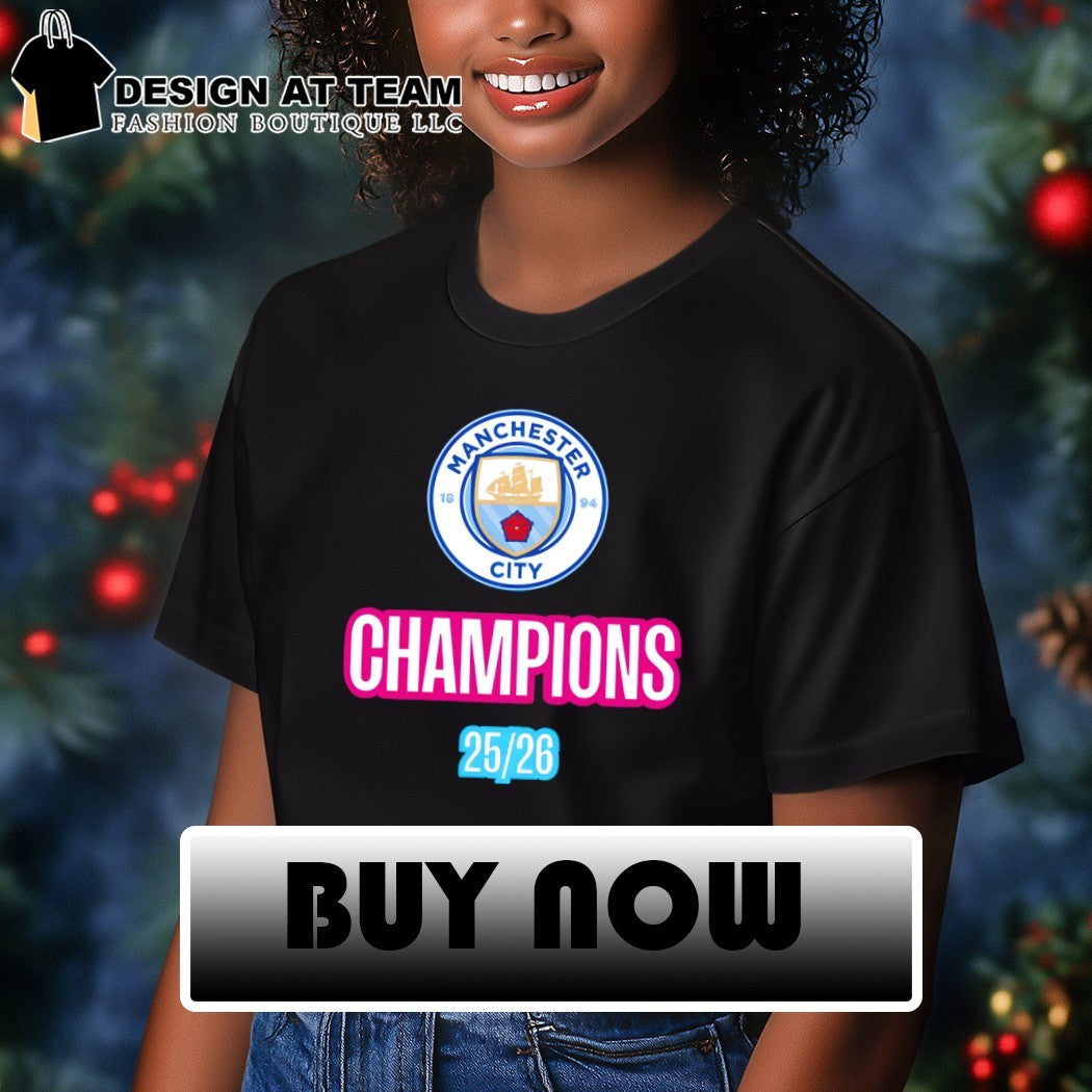 Manchester City Football Club 1894 Champions 25 26 logo shirt