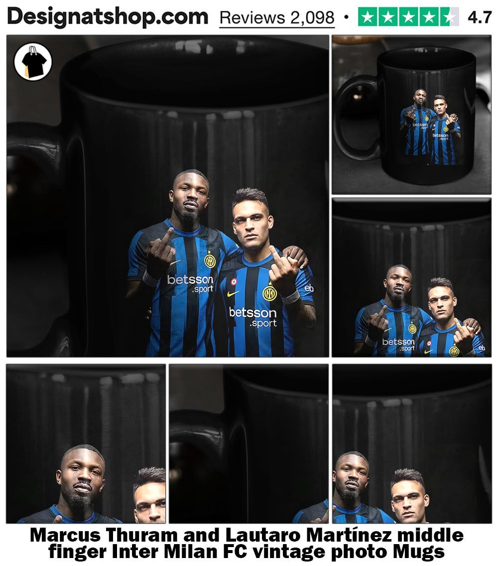 Marcus Thuram and Lautaro Martínez middle finger Inter Milan FC vintage photo shirt
