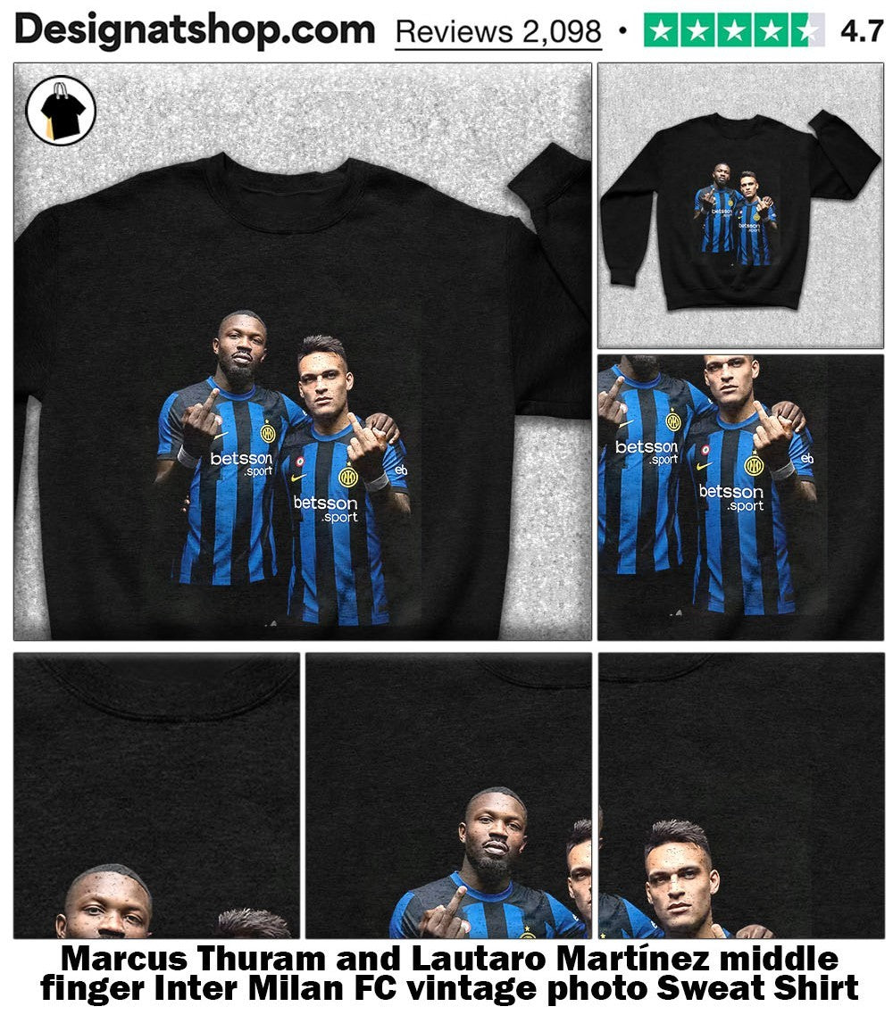 Marcus Thuram and Lautaro Martínez middle finger Inter Milan FC vintage photo shirt