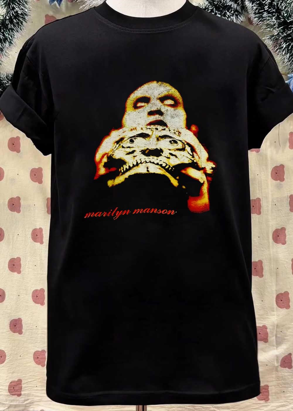 Marilyn Manson Face and Skull Art Shirt