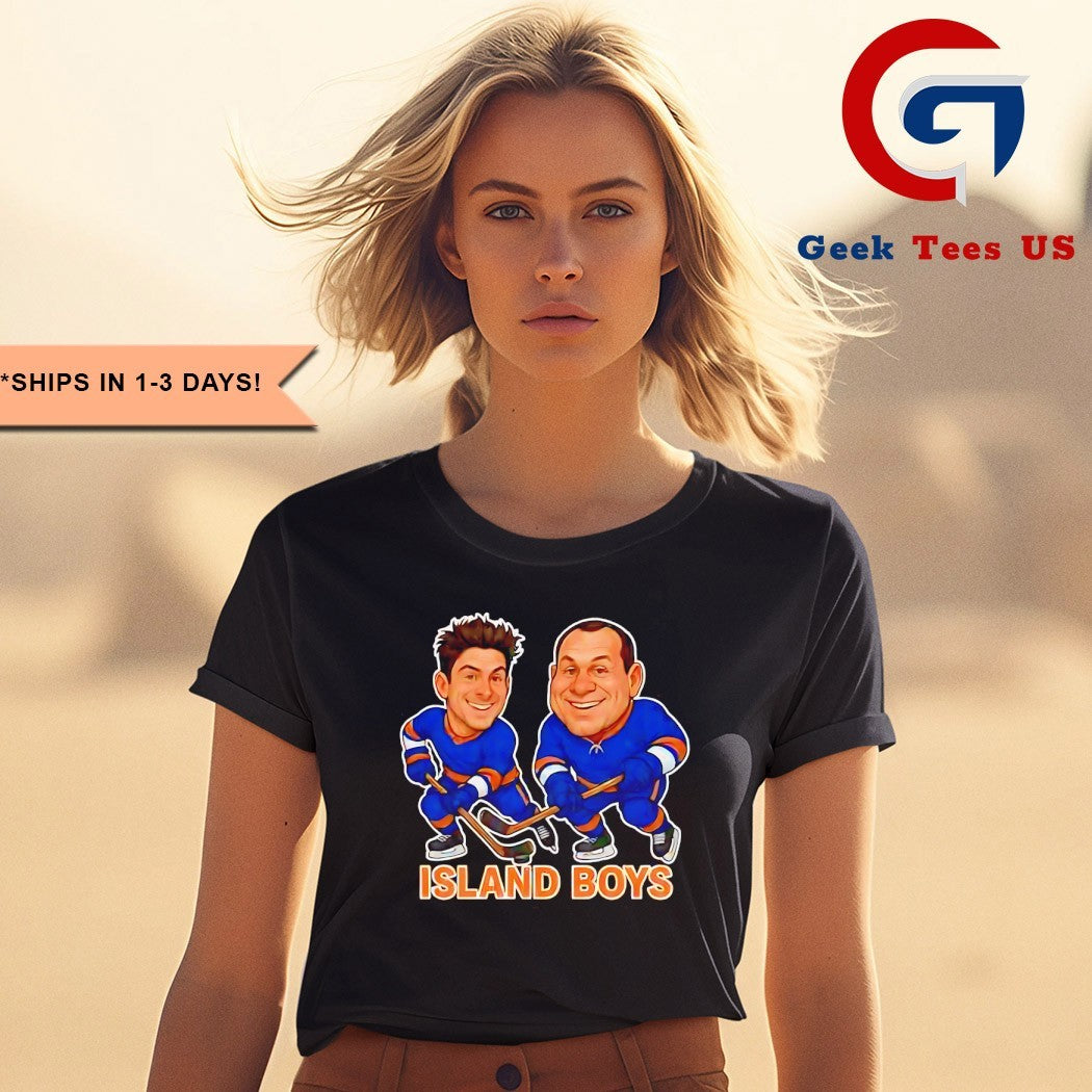 Mat Barzal and Bo Horvat Island Boys Hockey caricatures shirt
