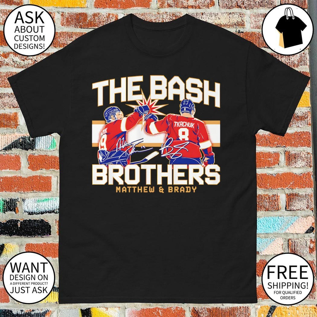 Matthew Tkachuk and Brady Tkachuk Florida Panthers Hockey The Bash Brothers signatures shirt