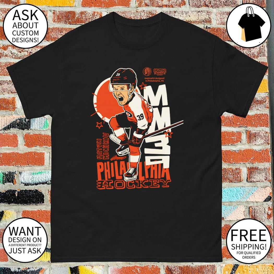 Matvei Michkov 39 Philadelphia Flyers Hockey Player cartoon shirt