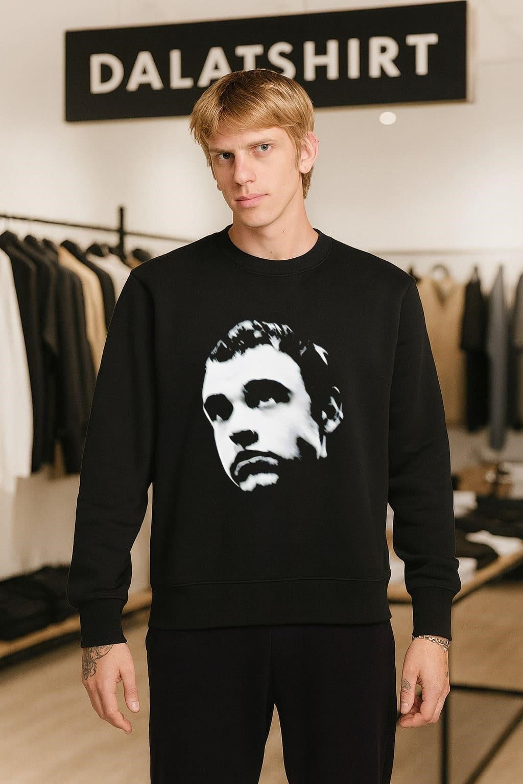 Maxwell Jacob Friedman MJF black and white face shirt