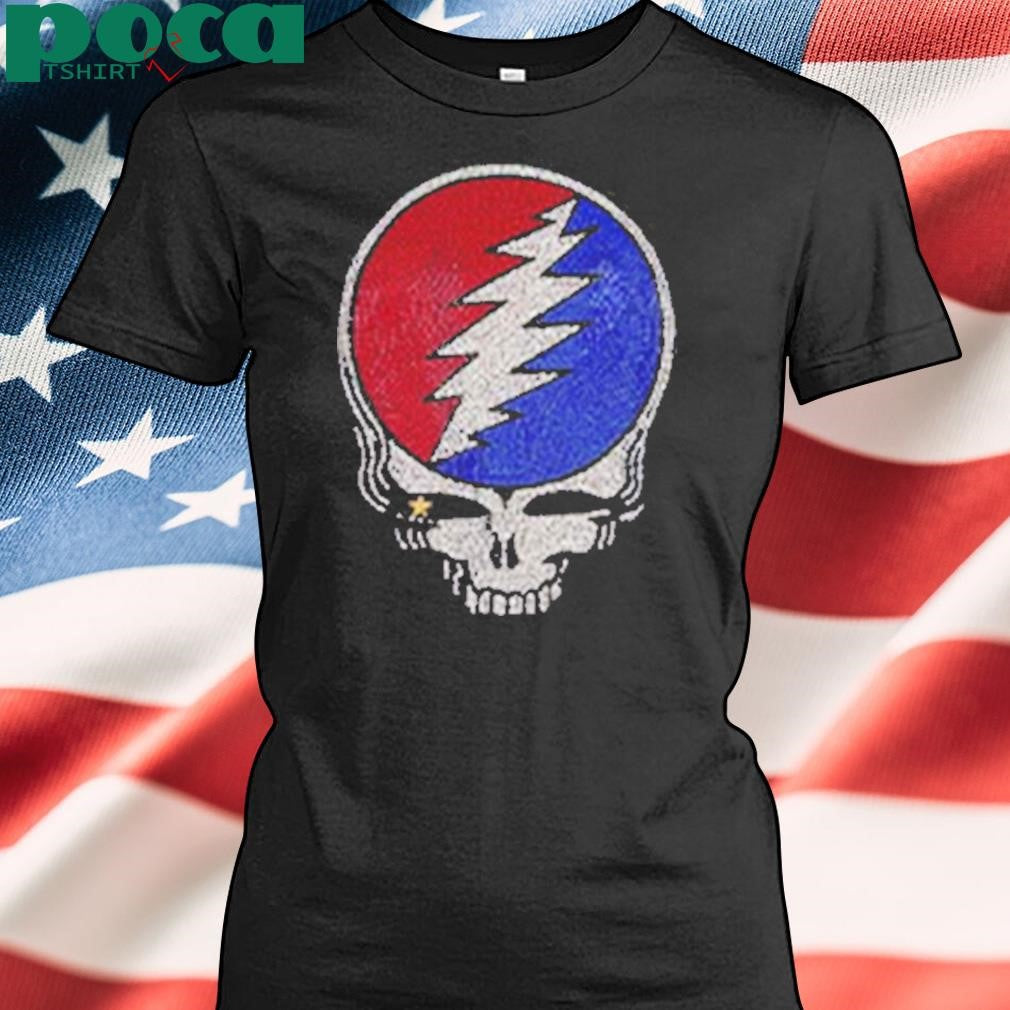 Meghan Fabulous Grateful Dead Rhinestone Stealie Relaxed Two Sides Unisex T-Shirt