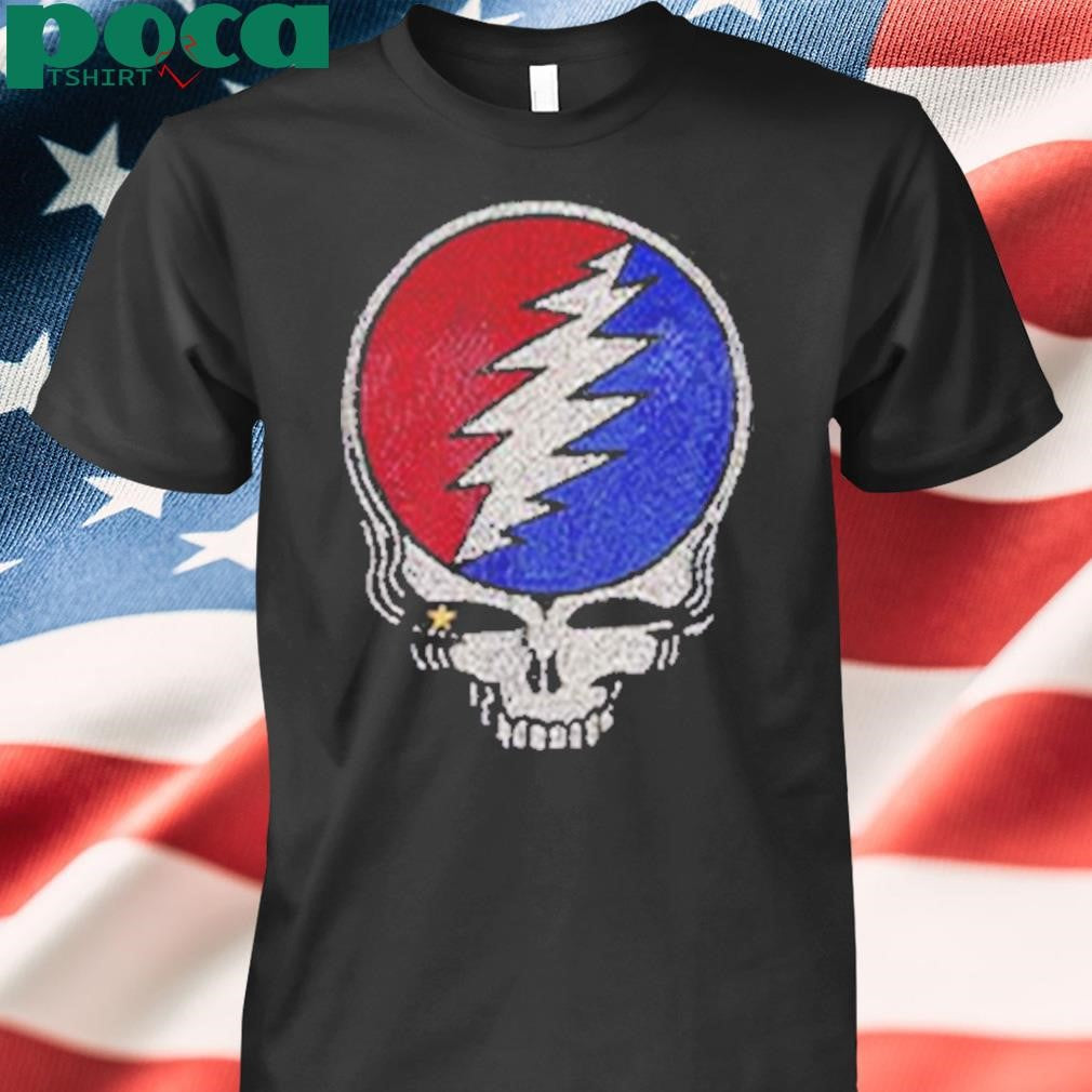 Meghan Fabulous Grateful Dead Rhinestone Stealie Relaxed Two Sides Unisex T-Shirt
